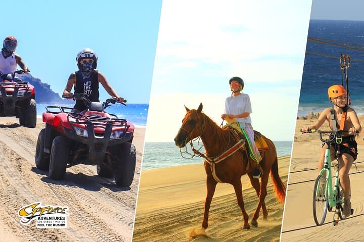 Cabo Adventure Combo: ATV, Beach Horseback & Sky Bike Adventure in Migriño