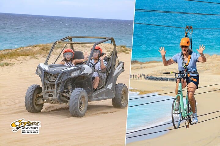 Cabo Adventure Combo: UTV Beach Ride and Sky Bike in Los Cabos