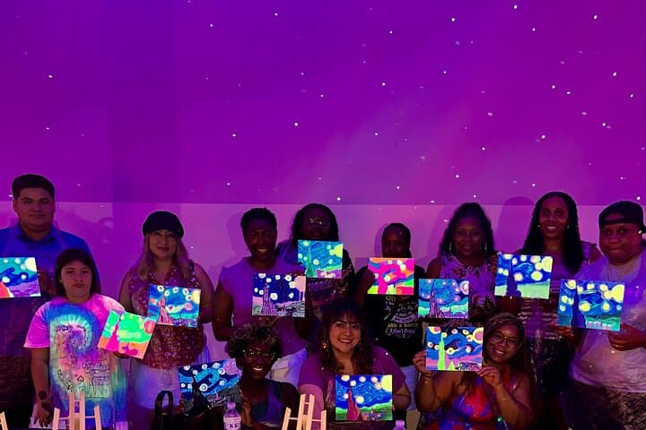 Immersive Neon Starry Night Sip and Paint in Baltimore photo 6