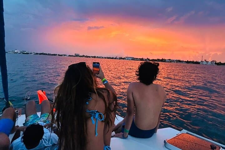 Playa del Carmen Catamaran Sunset Cruise with Open Bar & Snacks