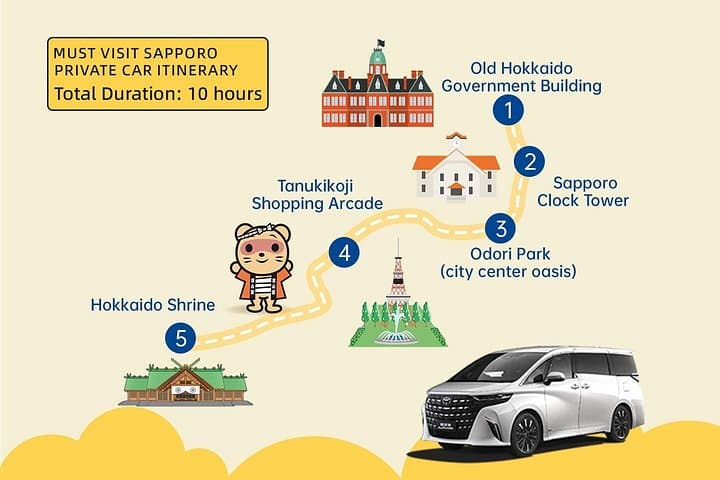 Explore Sapporo by Minivan: Full-Day Private City Tour of Historic Landmarks & Local Eats photo 2