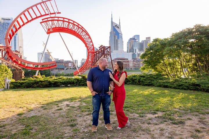 Nashville Riverfront Couples Photoshoot: Private Pedestrian-Bridge Portrait Session photo 6