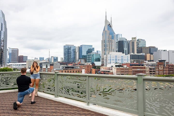 Nashville Riverfront Couples Photoshoot: Private Pedestrian-Bridge Portrait Session photo 5