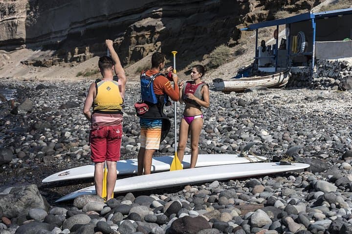 Santorini SUP & Beach Yoga at Mesa Pigadia — Paddle, Nidra & Local Meal photo 6