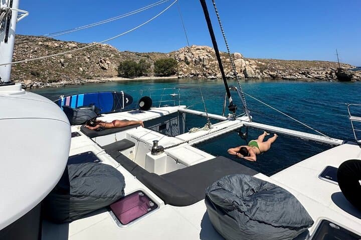 Private Catamaran Cruise in Mykonos — Psarou, Super Paradise & Sunset Escape photo 4