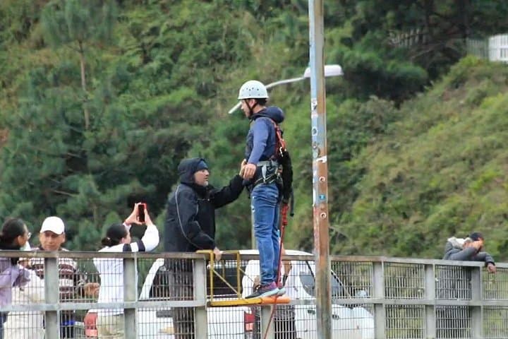 San Francisco Bridge Swing Jump — 100m Canyon Pendulum over Pastaza River, Baños