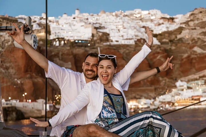 Santorini Catamaran Cruise: Caldera Sails, Hot Springs & Sunset Feast