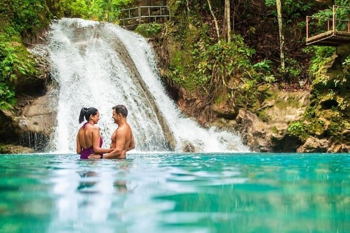 Ocho Rios Blue Hole Waterfalls, Lunch & Beach Tour — Swim, Swing and Shore Time