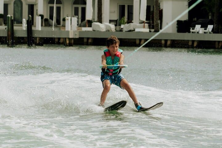 Miami Waterskiing Lesson in Biscayne Bay — One-Hour Beginner to Slalom Coaching