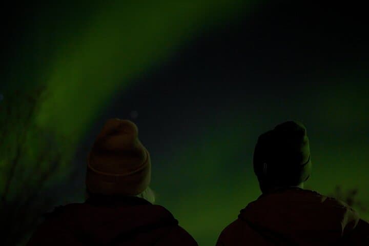 Open-Fire Aurora Viewing & Snowshoeing Adventure near Whitehorse
