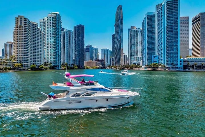 Miami Pink Yacht Rental: Private 60–70ft Biscayne Bay Charter (3–6 hrs) photo 3