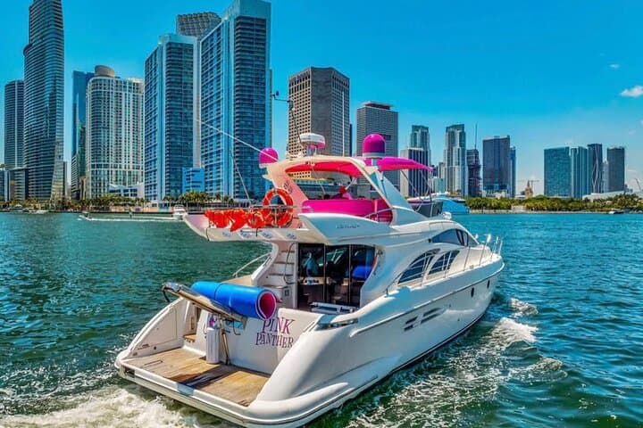 Miami Pink Yacht Rental: Private 60–70ft Biscayne Bay Charter (3–6 hrs) photo 4