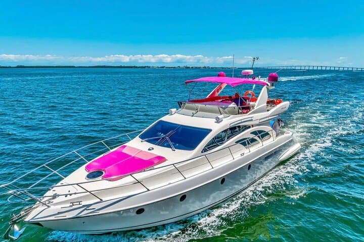 Miami Pink Yacht Rental: Private 60–70ft Biscayne Bay Charter (3–6 hrs)