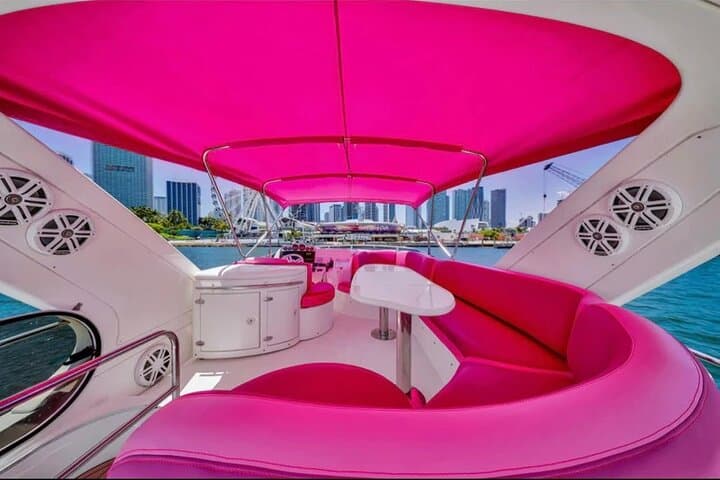 Miami Pink Yacht Rental: Private 60–70ft Biscayne Bay Charter (3–6 hrs) photo 2