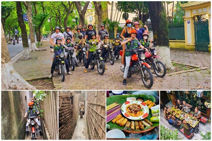 Hanoi Vintage Motorbike Food & Culture Tour — Old Quarter to Long Bien