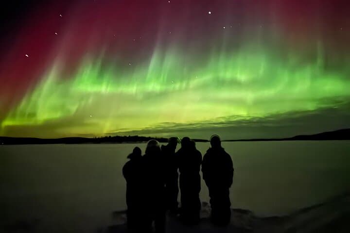 Aurora Hunt to Lake Inari from Saariselkä: Snowmobile Sleigh, Reindeer & Campfire Dinner photo 3