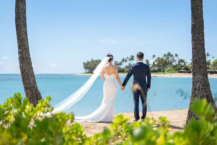 Magic Island Private Beach Wedding: Intimate Oahu Sunset Ceremony photo 6