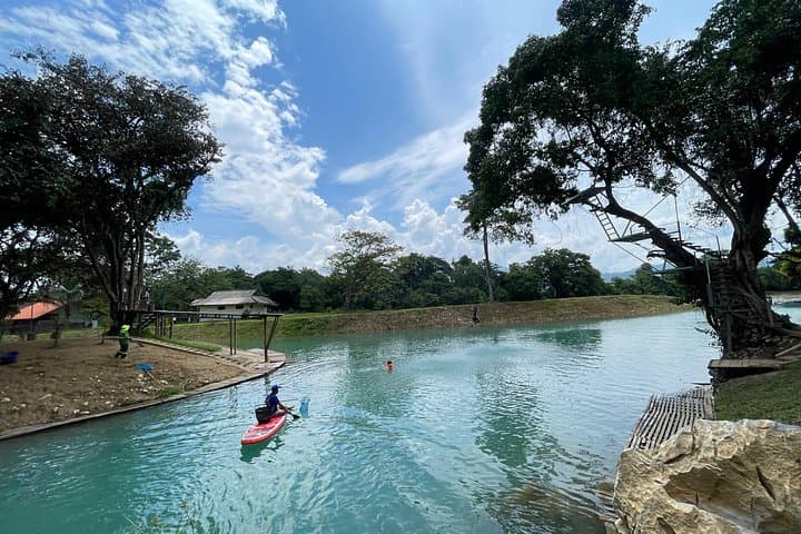 Vang Vieng Day Trip: Hot Air Balloon, Caves & Blue Lagoon from Vientiane