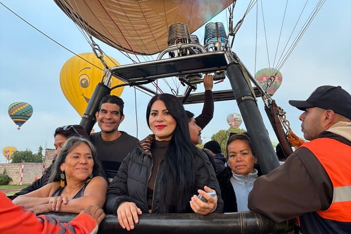 Sunrise Hot-Air Balloon Over Teotihuacan with Cave Breakfast and Pyramid Visit photo 1