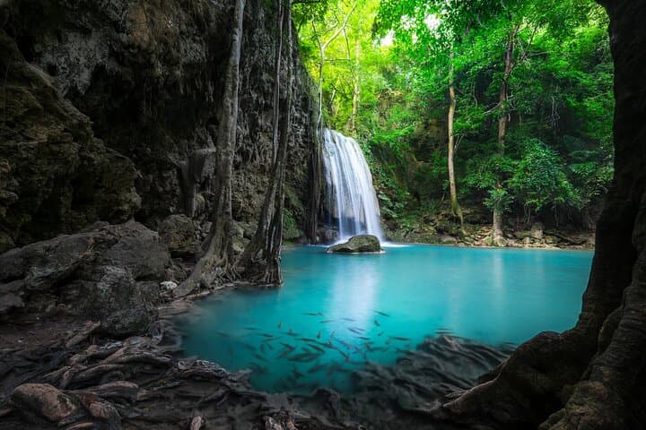 Erawan Falls & River Kwai Day Trip from Bangkok: Waterfalls, WWII History and Emerald Pools photo 1