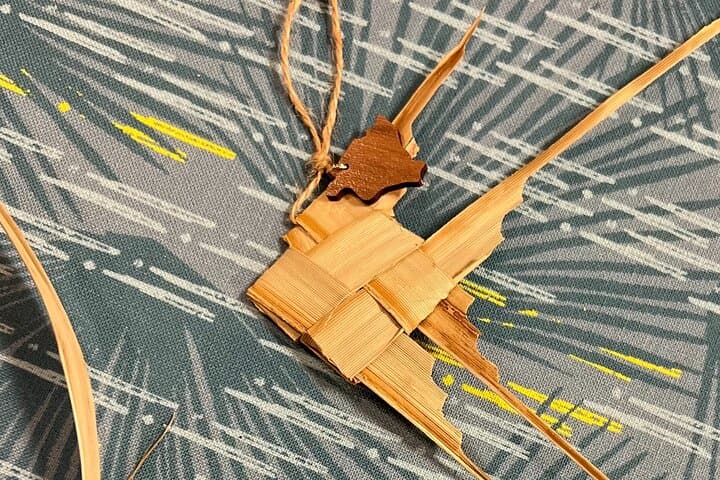 Lau Niu Christmas Ornament Workshop — Coconut Leaf Weaving in Kailua-Kona photo 5