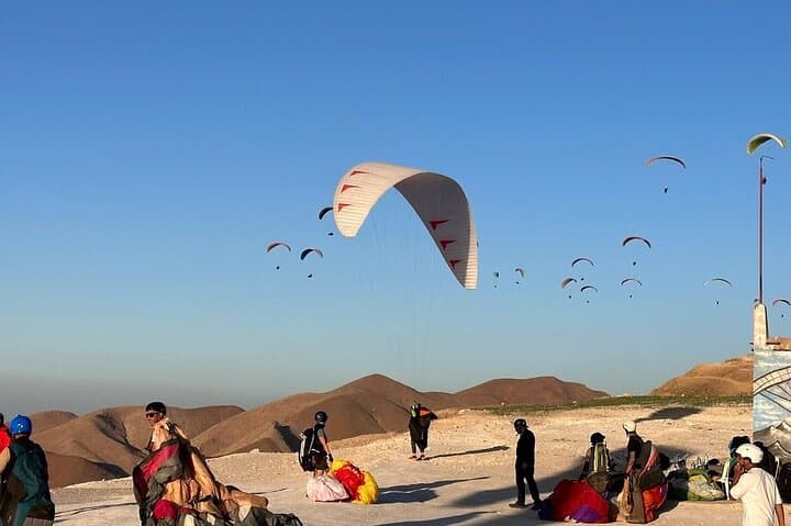 Tandem Paragliding Over the Atlas Foothills Near Marrakech