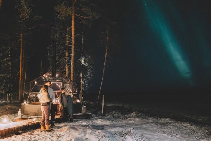 Northern Lights Glass Igloo Dinner Near Rovaniemi: Private Aurora Chase & Snowmobile Option photo 1