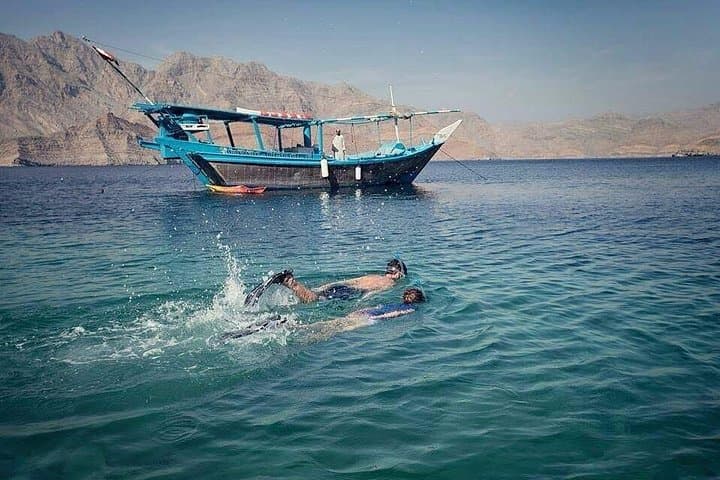 Musandam Dhow Cruise to Khasab — Day Trip from Al Aqah with Dolphin Watching and Snorkeling