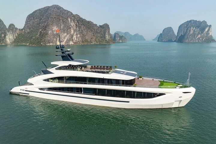 Modern Luxury Day Cruise: Ha Long & Lan Ha Bay with Kayak, Cave, and Cooking Class