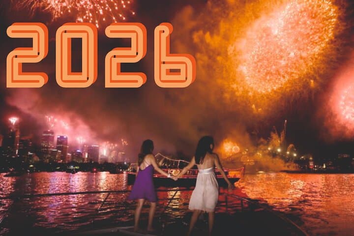 Lisbon NYE VIP Catamaran Fireworks Cruise — Private Midnight Celebration on the Tagus