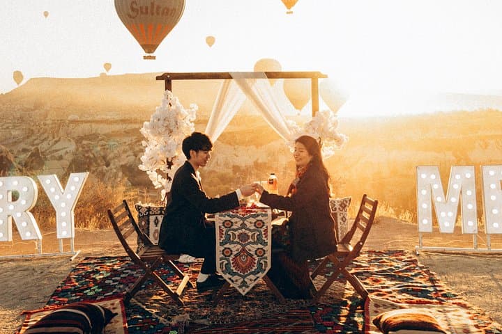 Cappadocia Proposal Photoshoot: Sunrise Balloons & Fairy Chimneys photo 3