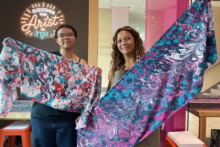 Hands-On Water Marbling Workshop in Voorhees: Make Ebru Art and Print on Silk photo 3