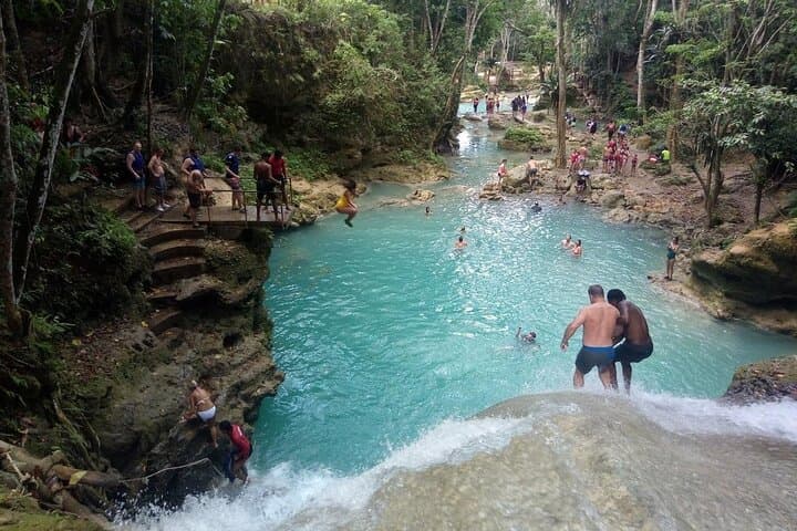 Blue Hole Waterfalls & Bamboo Rafting: Ocho Rios Day Trip