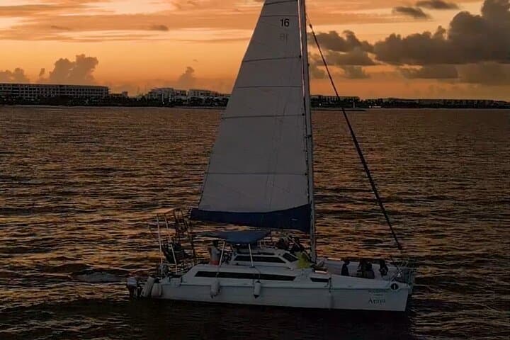 Sunset Catamaran Cruise in Cancún: Private Sail & Punta Sam Snorkel photo 2