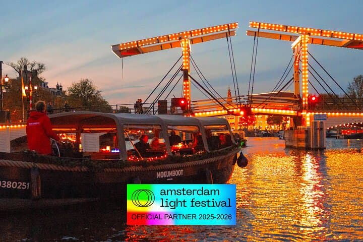 Amsterdam Light Festival Open Boat Cruise (Unlimited Drinks Option)