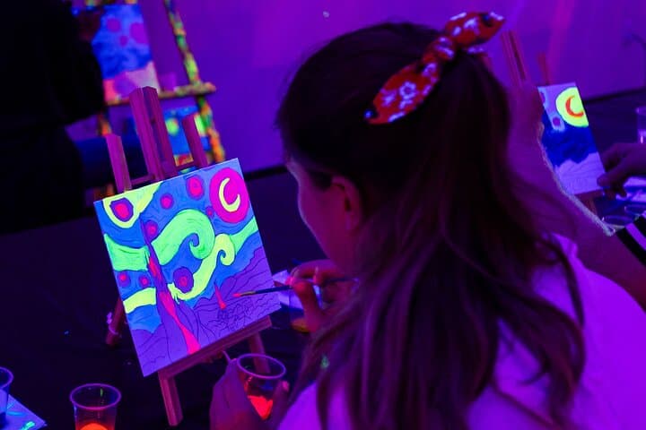 Immersive Neon Starry Night Sip and Paint in Baltimore photo 4