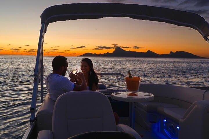 Private Sunset Cruise on a Majestic Pontoon in Bora Bora Lagoon