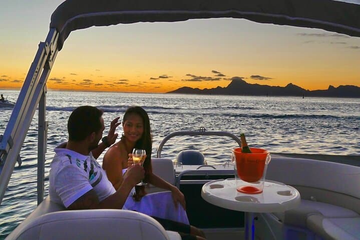 Private Sunset Cruise on a Majestic Pontoon in Bora Bora Lagoon photo 2
