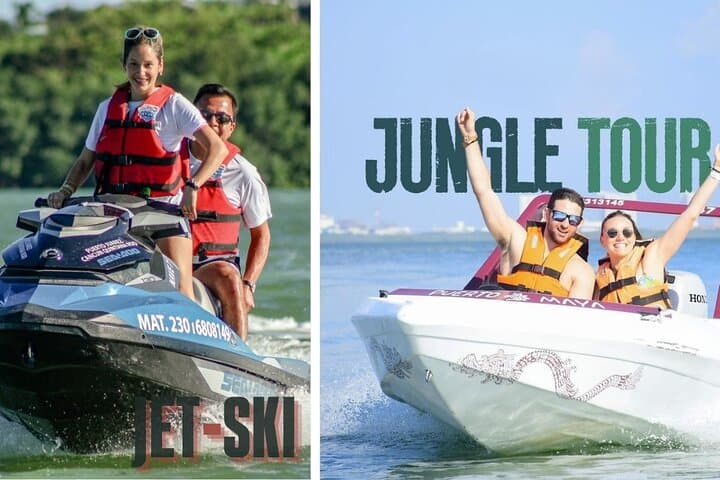 Speedboat Through Nichupté Mangroves, Snorkel Nizuc Reef & Jet Ski in Cancun