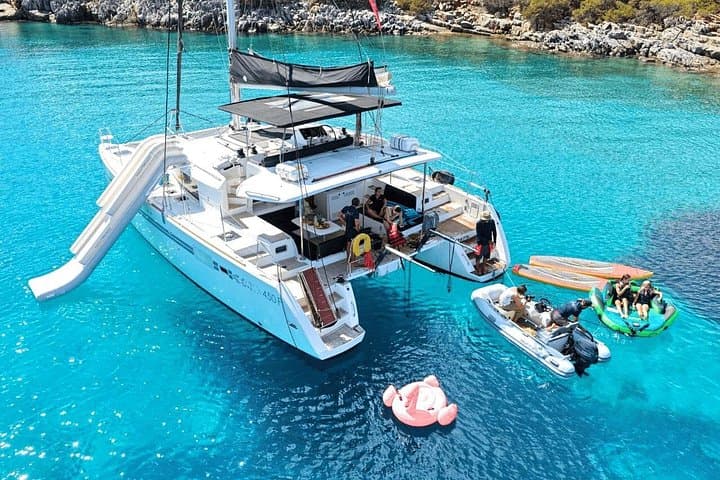 Mirabello Bay Catamaran Cruise to Spinalonga with Gourmet Lunch & Water Toys