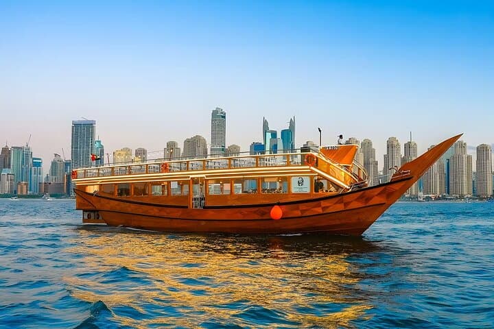 Evening Dhow Cruise on Dubai Marina: Dinner, Live Shows & Night Skyline