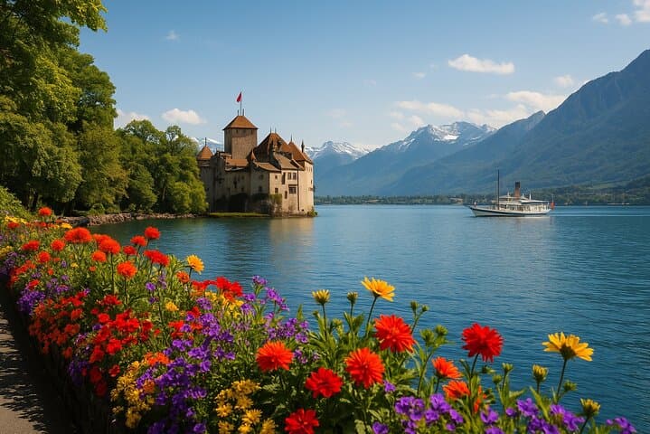 Swiss Riviera Day Trip: Montreux & Chillon Castle from Zurich