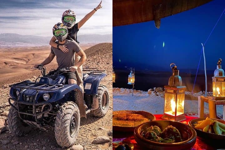 Golden Hour in Agafay: Sunset ATV Adventure, Camel Ride & Traditional Dinner from Marrakech