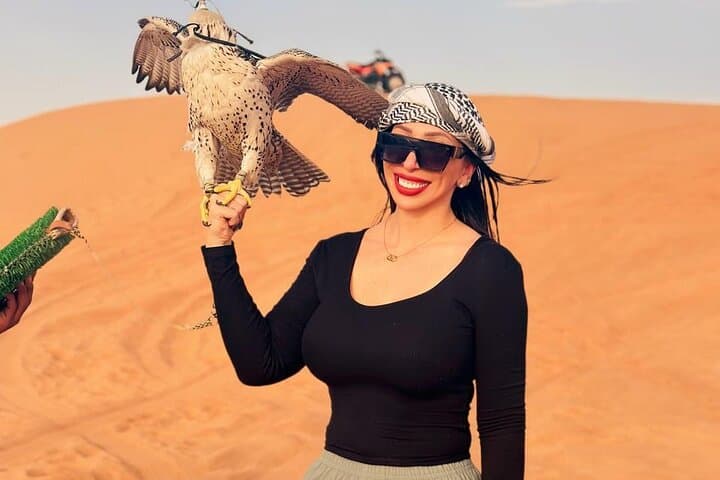 Dubai Desert Escape: Red Dunes Safari, Falcon Encounters & BBQ Dinner photo 3