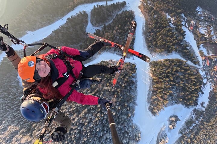 Tandem Paragliding from Postăvaru Peak — Poiana Brașov Cable-Car Flights photo 2