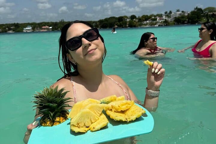 Bacalar Lagoon 7 Colors Excursion: Pontoon Cruise, Cenotes & Tequila from Costa Maya photo 5