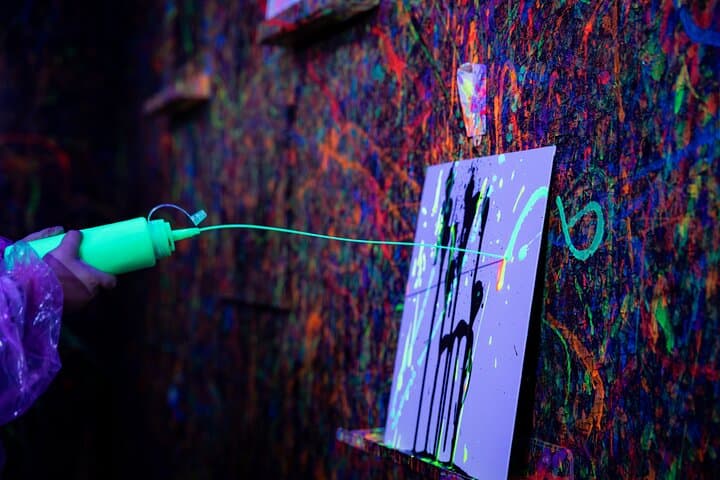 Neon Paint Splatter Room XL: Blacklight Art Experience in Provo photo 5