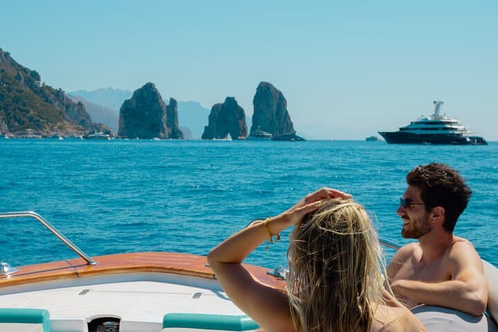 Capri Boat Tour from Sorrento — Swim the Grottos, See the Faraglioni & Light Lunch