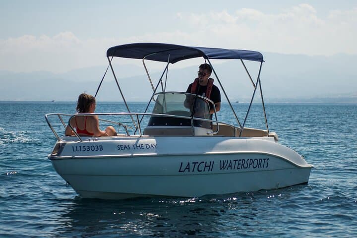 Self-Drive Eden 19 Speedboat in Akamas: Blue Lagoon & Manolis Caves