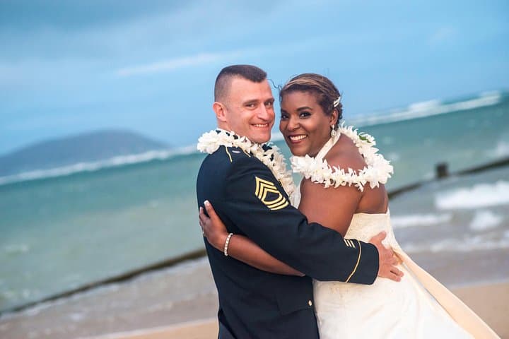 Golden-Hour Beach Wedding in Honolulu — Officiant, Leis & Pro Photos at Waialae photo 1